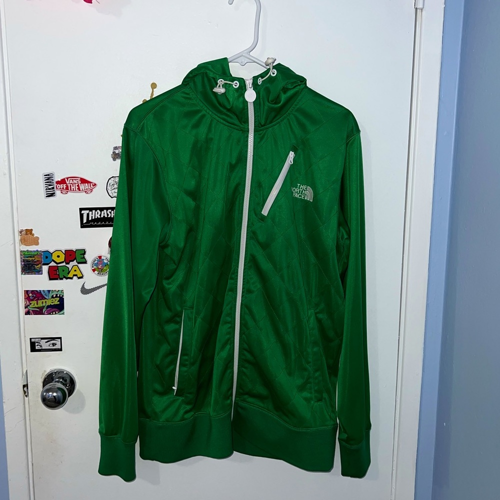 Green North Face jacket